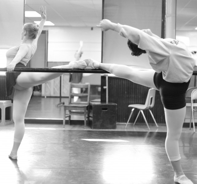 Balance is key for the dancers and the exercises progressively become more focused on balance and endurance.