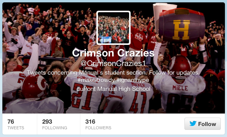 Manual seniors tweet news and updates about Crimson sports at https://twitter.com/CrimsonCrazies1