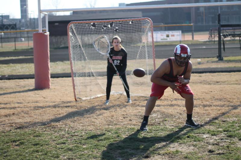 Skye Spalding (10, J&C) has played lacrosse and field hockey for two years. Hayden Vinegar (12, HSU) has plaed football for four years and has wrestled for three years. Photo by, Shea Dobson