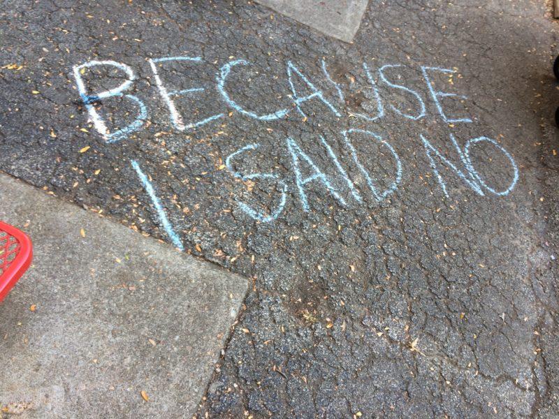 Words of empowerment written on Manual's courtyard. Photo by Maya Joshi